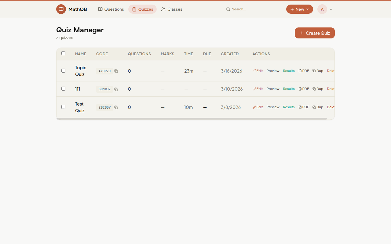 Quiz Manager — 測驗管理與分享